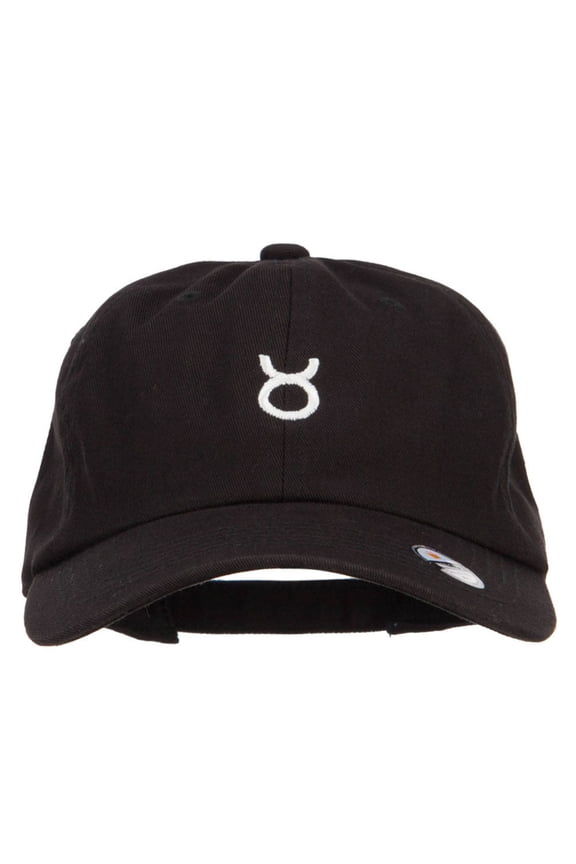 Taurus Zodiac Sign Embroidered Unstructured Cap - Black OSFM