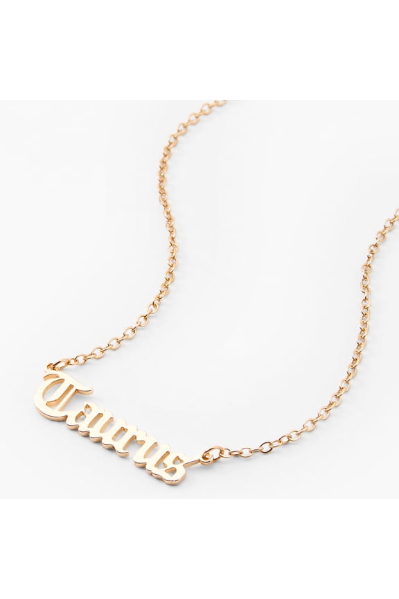 Taurus Zodiac Sign Necklace Small Dainty Gold Jewelry 14 Karat Gold Plated Gift