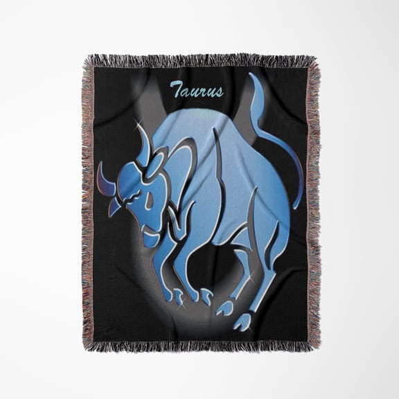 Taurus Zodiac Sign, Woven Blanket