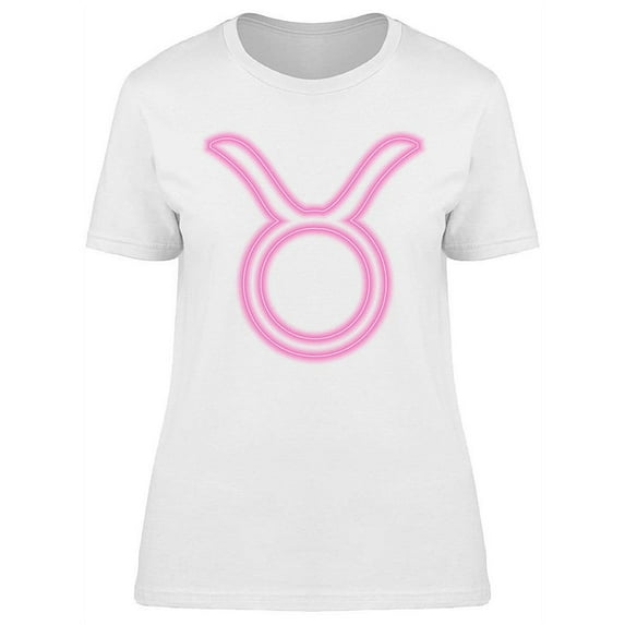 Taurus Zodiac Symbol Neon Design T-Shirt Women -Image by Shutterstock, Female 3X-Large