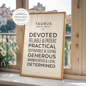 Taurus Zodiac Traits Astrology Unframed Paper Print