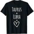 thumbnail image 1 of Taurus and Libra Couple Matching Zodiac Sign T-Shirt, 1 of 4