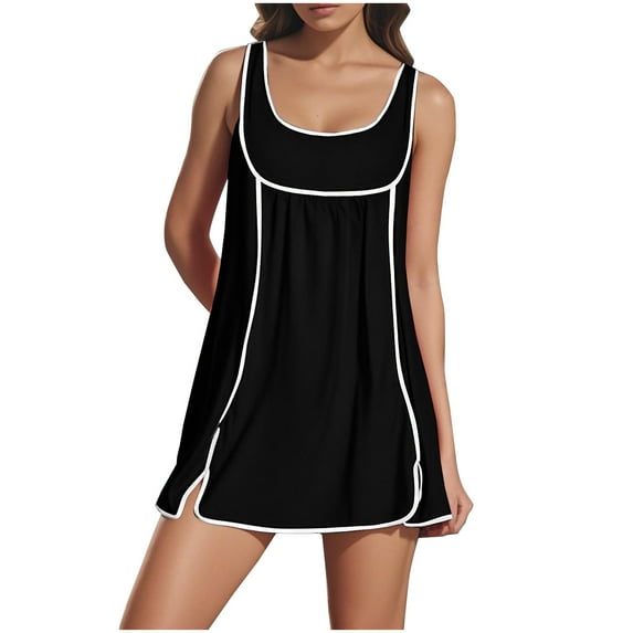 Tauxra Athletic Dress for Women, Sleeveless Mini Tennis Dress with Round Neck for Summer Workout and Casual Wear