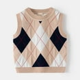 thumbnail image 1 of Tauxra Baby Boy Sweater,Pattern Kids Vest for Boys 1-8 Years,Round Neck Knit Sweater Fall Winter Top, 1 of 7