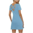 thumbnail image 1 of Tauxra Backless Maxi Dress For Women, Solid Color Summer Dress with Hollow-Out Back Design and Cross Strap Detail, Long Casual Dress, 1 of 7