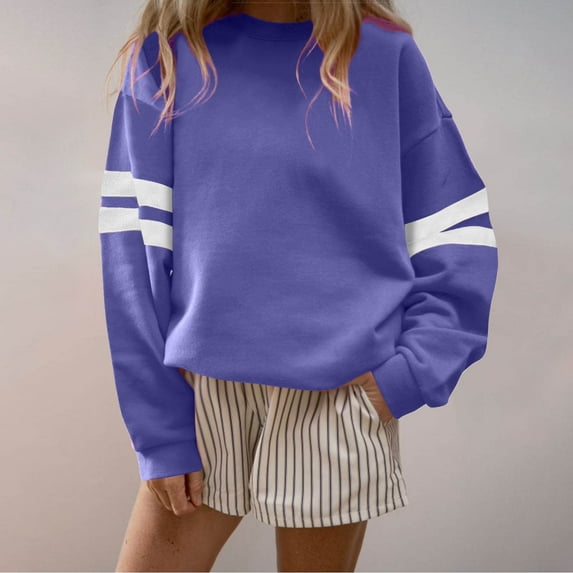 Tauxra Blouses for Women Fashion,Basic Hoodless Sweatshirt for Women,Long Sleeve Solid Color Casual Top,Blouses for Women,Blouses for Women Casual