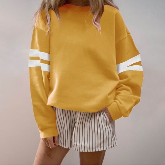Tauxra Blouses for Women Fashion,Basic Hoodless Sweatshirt for Women,Long Sleeve Solid Color Casual Top,Blouses for Women,Blouses for Women Casual
