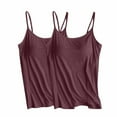 thumbnail image 1 of Tauxra Camisole Tank Top with Built-In Bra for Women, 2-Pack Solid Color Adjustable Slim Fit Yoga Sports Top for Daily Wear and Layering, 1 of 2