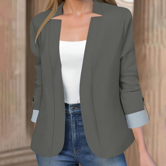 Tauxra Cardigan for Women,Coats for Women,Women's Solid Color Casual Fashion Long Sleeve Cardigan Jacket with Button Sleeves,Jackets for Women