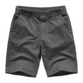 thumbnail image 1 of Tauxra Cargo Bermuda Shorts for Men, Elastic Waist Multiple Pockets, Button Zipper, Solid Color Work Shorts, 1 of 3