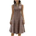 thumbnail image 1 of Tauxra Casual Dress for Women, Summer Sleeveless V-Neck Long Dress with Belt, Graduated Ruffles and Loose Fit for Daily Wear or Vacation, 1 of 8