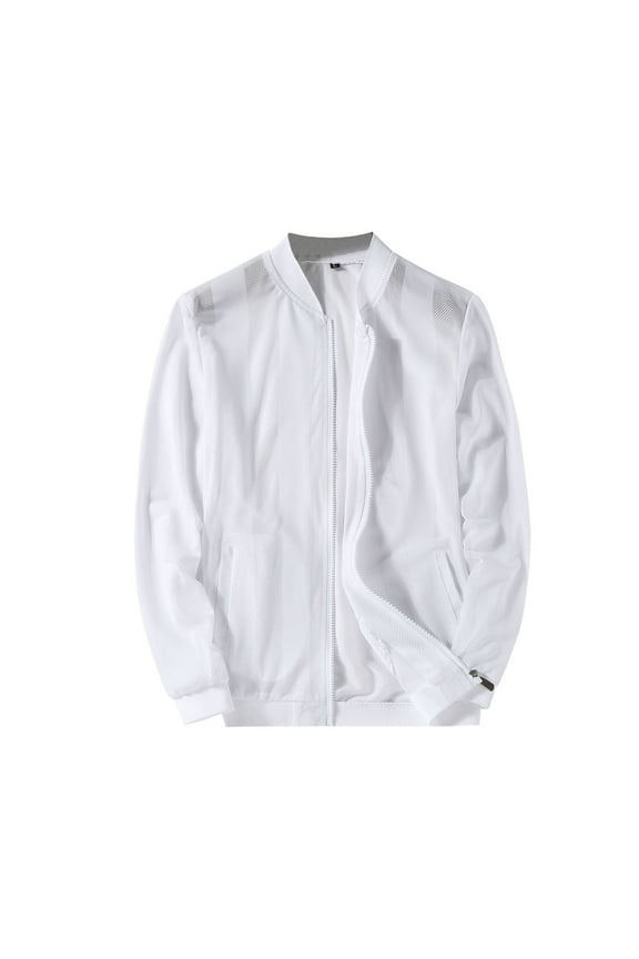 Coats for Men,Long Coat Men,Men's Summer Breathable Mesh Sun Protective Fishing Long Sleeve Jacket with Inner Pocket,Sun Protection Clothing Men