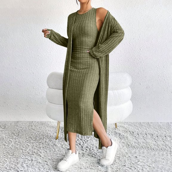 Tauxra Dress for Women,Women's Set,Long Sleeve Dress Jacket Two Piece,Womens Winter Coats