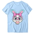 thumbnail image 1 of Tauxra Easter T-Shirt for Women, Fashion Loose Fit Casual Short Sleeve Top with Holiday Print, Round Neck Cotton Tee for Spring, 1 of 5