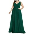 thumbnail image 1 of Tauxra Evening Dress for Women Sleeveless V-Neck Waist-Defining Solid Color Maxi Dress with Flowy Skirt for Parties and Formal Events, 1 of 6