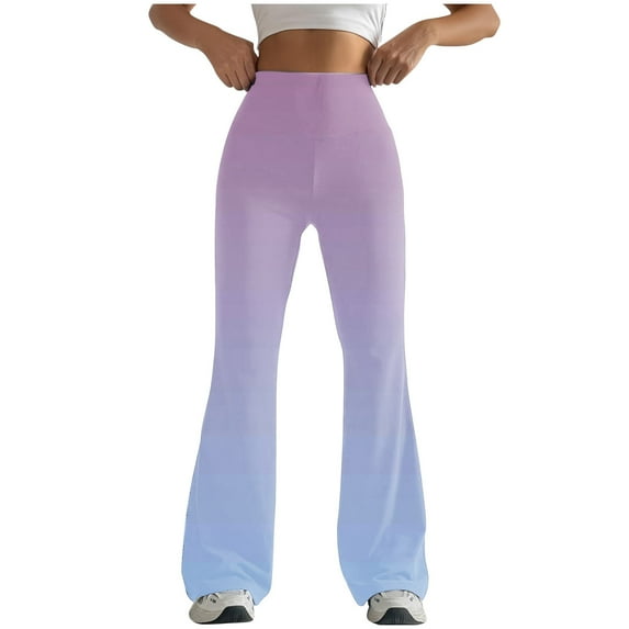 Tauxra Flared Pants for Women Tight Fitting Hip Hugging Shaping with Gradient Color Yoga and Casual Wear