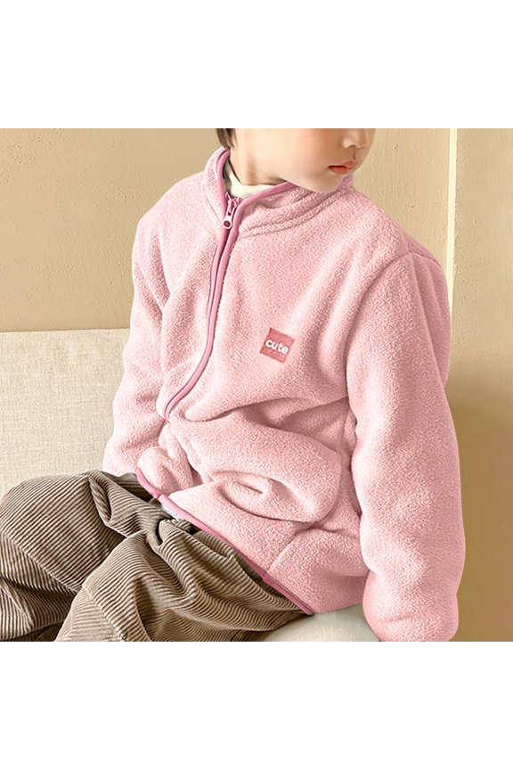 Girls Fleece Jacket,Kids Base Layer Top, Solid Color High Neck Fleece Lined for 9 Months-8 Years,Girls Fleece Pants