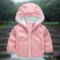 thumbnail image 1 of Tauxra Girls' Rain Jackets Boys and Girls Waterproof Outwear with Hood Windbreaker Lightweight Basic Raincoat with Pockets, 1 of 7