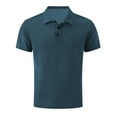 thumbnail image 1 of Tauxra Golf Shirts for Men Short Sleeve Wrinkle Free 4 Way Stretch Wicking Performance Collared Tshirts Dark Blue L, 1 of 4