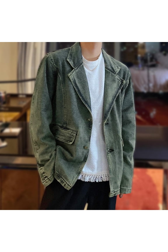 Jackets for Men,Men's Denim Jackets,Maternity Top, Solid Color Ribbed V Neck Long Sleeve for Pregnancy,Denim Jacket Men