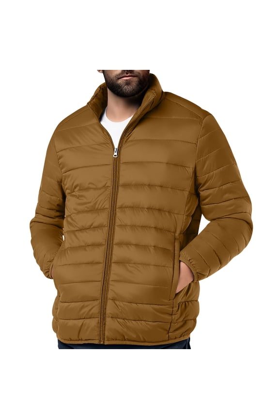 Jackets for Men,Men's Jacket,Solid Color Pocket Fleece Lined Casual,Down Jacket Men