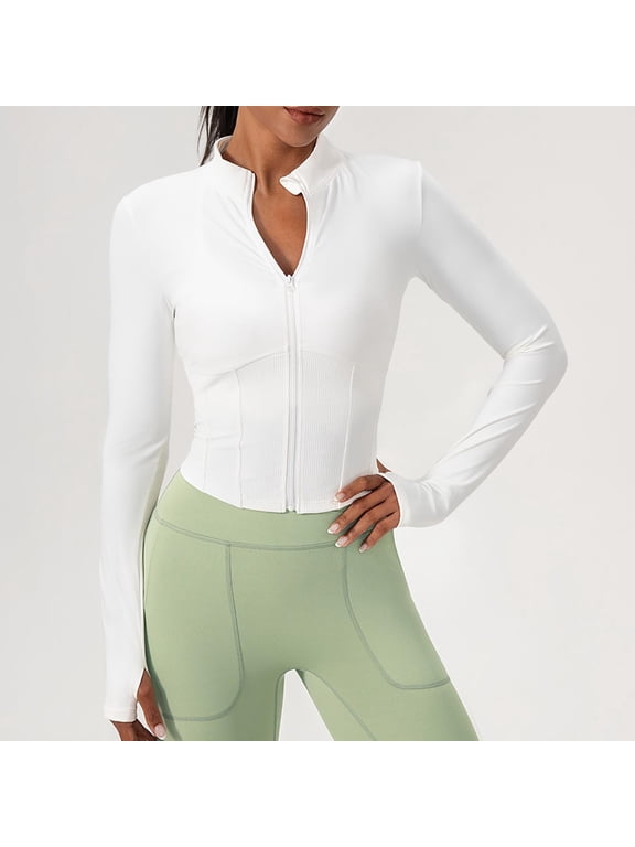 Jackets for Women,Collar for Women,Women's Stand Collar Long Sleeve Sports Jacket,Slim Fit Zipper Front Quick Dry Workout Top,Tights for Women