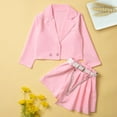 thumbnail image 1 of Tauxra Kids Solid Color 3-Piece Blazer Set,1-9 Years Long Sleeve Lapel Jacket Shorts and Belt, 1 of 8