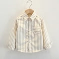 thumbnail image 1 of Tauxra Kids Striped Long Sleeve Shirt for 2-13 Years,Turn Down Collar Casual Spring Fall Top, 1 of 3