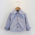 thumbnail image 1 of Tauxra Kids Striped Long Sleeve Shirt for 2-13 Years,Turn Down Collar Casual Spring Fall Top, 1 of 3