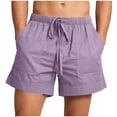 thumbnail image 1 of Tauxra Linen Blend Shorts for Men, Multi Pocket, Elastic Drawstring Waist, Beach Summer Daily, Solid Lightweight Breathable, 1 of 9