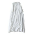 thumbnail image 1 of Tauxra Linen Dress for Women, Short Sleeve Round Neck Casual Summer Dress in Solid Colors for Daily Wear and Parties, 1 of 5