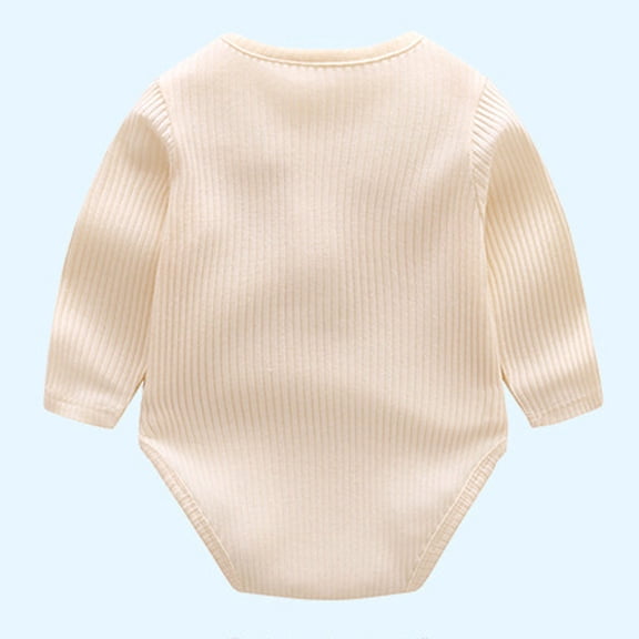 Tauxra Long Sleeve Jumpsuit,Solid Color Baby Long Sleeve Jumpsuit,Round Neck Cotton Romper for Girls,Long Sleeve Jumpsuits