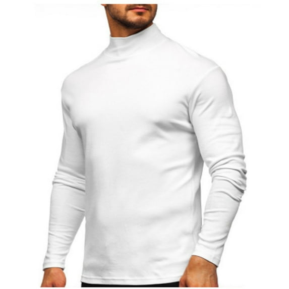 Tauxra Long Sleeve Shirts,Long Sleeve Blouse,Solid Color Men's Mock Neck Long Sleeve T Shirt,Pullover Base Layer Blouse,Long Sleeve Shirt