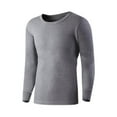 thumbnail image 1 of Tauxra Men's Lightweight Baselayer Crew Top | Long Sleeve | Form Fitting | 4-Way Stretch | Thermal Gray L, 1 of 5