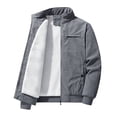 thumbnail image 1 of Tauxra Men's Shirt,Long Sleeve Solid Color Stand Collar Zipper Pocket Corduroy, 1 of 7