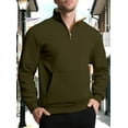 thumbnail image 1 of Tauxra Men's Shirt,Long Sleeve Stand Collar Solid Color Zipper Pocket Casual Fashion, 1 of 6