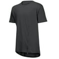 thumbnail image 1 of Tauxra Men's Short Sleeve Drop Cut Irregular Hem Long Scallop T-Shirts Casual Loose Athletic Tee with Zipper Dark Gray 2XL, 1 of 7