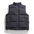 thumbnail image 1 of Tauxra Men's Sleeveless Vest, Solid Color Stand Collar Pocket Zipper Casual Padded Jacket, 1 of 3