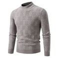 thumbnail image 1 of Tauxra Men's Solid Color Round Neck Knit Sweater,Pattern Thick Warm Base Layer, 1 of 7