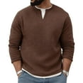 thumbnail image 1 of Tauxra Men's Sweatshirts Hoodies, Split Neck Long Sleeve Fake 2-Piece Color Blocked Loose Pullover Round Neck Shirt, Men's Texture Top, 1 of 5
