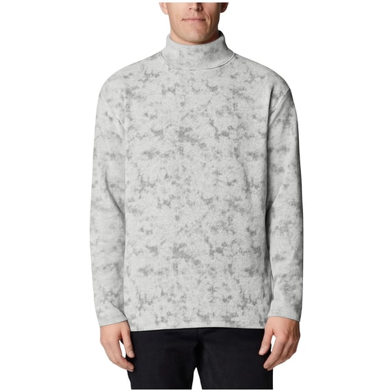 Tauxra Men's T-Shirt,Long Sleeve Semi High Neck Tie Dyed Plush Warm Base