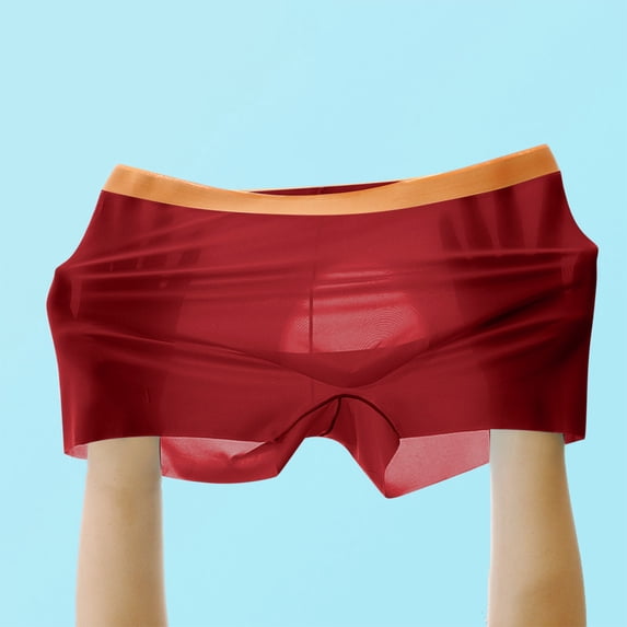 Tauxra Men's Underwear Ice Silk Loose Breathable Elastic Exercise Home Underwear