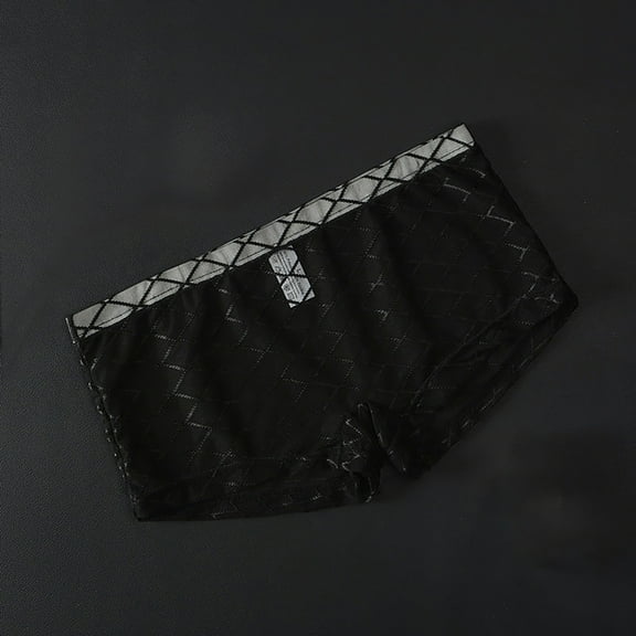 Tauxra Men's Underwear Solid Color Grenadine Elastic Waist Casual Underpants