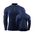 thumbnail image 1 of Tauxra Mens Base Layer, Stand Up Collar Zipper Base Layer Sport Fitness Top, Men's Long Sleeve T-Shirt, 1 of 6