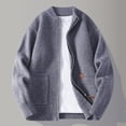 thumbnail image 1 of Tauxra Mens Cardigans Sweaters,Men's Cardigan,Long Sleeve Solid Color Zipper Pocket,Mens Sweaters Fashion, 1 of 5