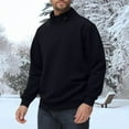 thumbnail image 1 of Tauxra Mens Fleece Pullover,Men's Hoodie,Long Sleeve Stand Collar Button Plush Pullover,Hoodie for Men, 1 of 7