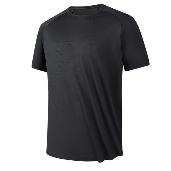 Tauxra Mens Lightweight Athletic T-Shirts Wicking Running Workout Shirt Short Sleeve Gym Tops Black L