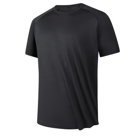 Tauxra Mens Lightweight Athletic T-Shirts Wicking Running Workout Shirt Short Sleeve Gym Tops Black XL