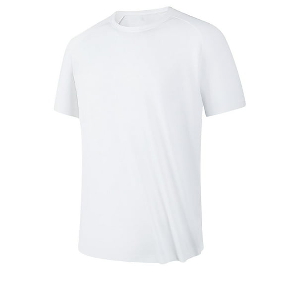 Tauxra Mens Lightweight Athletic T-Shirts Wicking Running Workout Shirt Short Sleeve Gym Tops White M