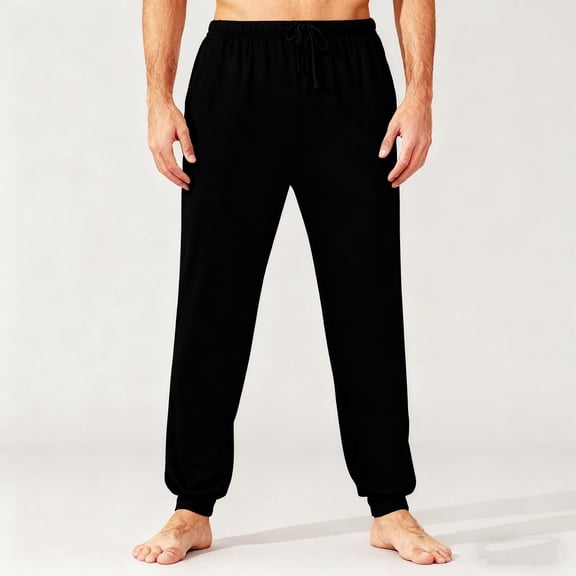 Tauxra Mens Pajama Pants,Home Jogger Elastic Waist with Drawstring and Pockets,Men's Casual Pants